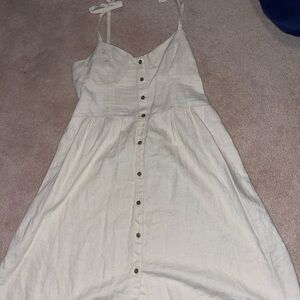 Elegant Cream Button-Down Dress